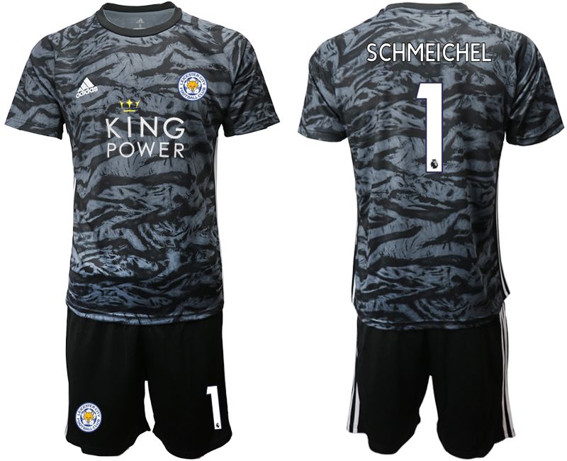 Men 2019-2020 club Leicester City black goalkeeper #1 Soccer Jerseys->->Soccer Club Jersey